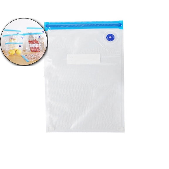 10 Pcs Reusable Vacuum Food Bags, Clear Storage Pouches, Double Zipper Seal Packaging for Kitchen Pantry Use