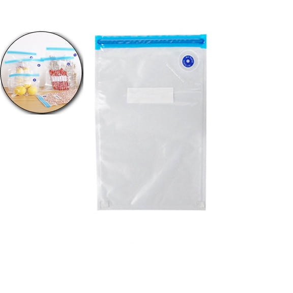 10 Pcs Reusable Vacuum Food Bags, Clear Storage Pouches, Double Zipper Seal Packaging for Kitchen Pantry Use