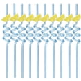 thumbnail image 1 of 10 Pcs Reusable Woodland Fruit Straws, Cute Silly Swirly Plastic Drinking Straws for Fruit Birthday Party Favors, Family Party Decorations Supplies, 1 of 7
