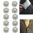 thumbnail image 1 of 10 Pcs Rhinestone Button Covers, Rhinestone Buttons for Clothing, Crystal Button Covers for Women, Detachable Shirt Button Clips Buttons Jewelry, Rhinestone Button Covers Snap On Accessories, 1 of 6