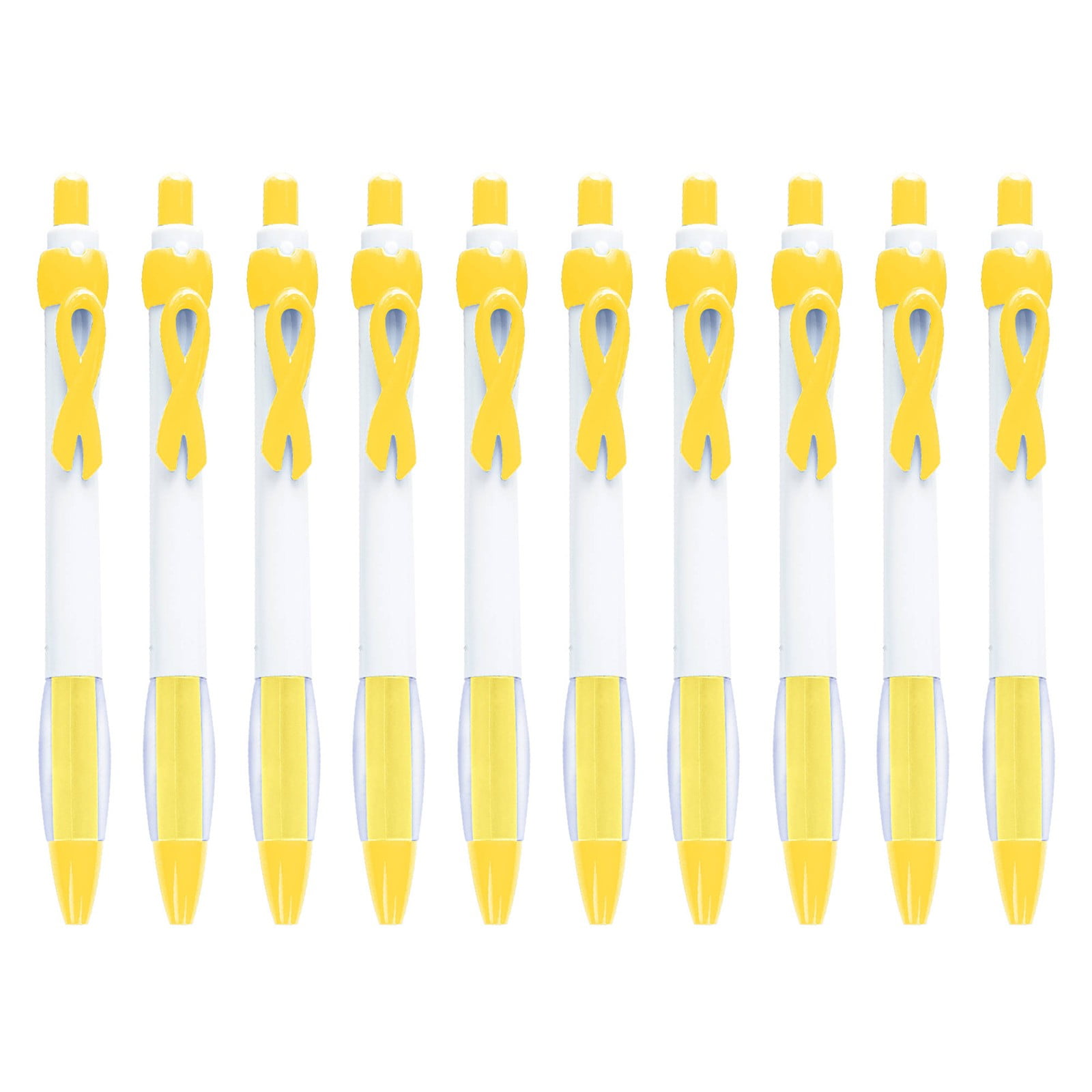 10 Pcs Ribbon Retractable Gel Roller Pen Breast Cancer Awareness Ribbon