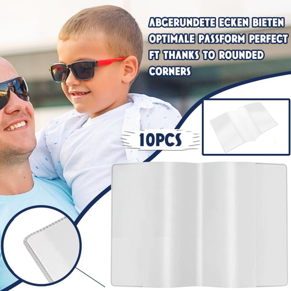 10 Pcs Rigid Print Protectors, Clear Waterproof Hard Plastic Page Sheet Protectors, Paper Sleeves Photo Plastic Sleeves Document Holder Birth Certificate Protector for HONGLIN