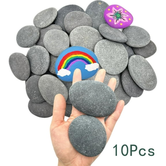 10 Pcs River Rocks for Painting,Tutuviw 1.2"-2" Painting Rocks DIY Rocks Flat & Smooth Rocks to Paint,Natural Stones for Painting Arts Crafts Decoration,Cheap Crafts Rocks for Kids & Adults