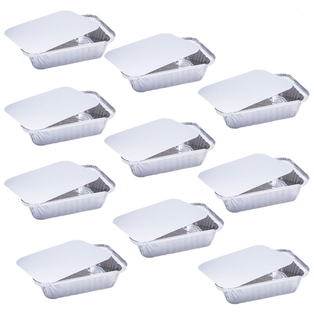10 Pcs Roasting Dish Grilling Table Aluminium Foil for Kitchen Pan with