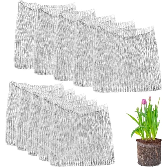 10 Pcs Root Guard Gopher Baskets, 1 Gallon Root Stainless Steel Guard Protector Plant Root Guard Baskets Gopher and Vole Wire Basket Speed Gopher Cages for Trees Bulbs Flowers Root Protection