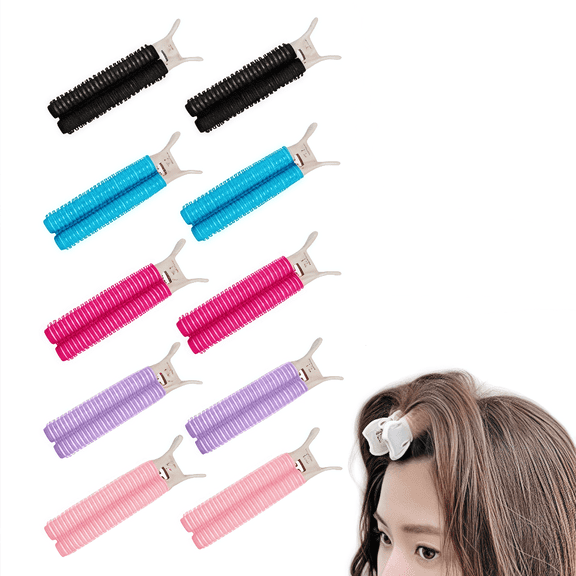 10 Pcs Root Volumizing Hair Clips - Instant Lifters for Fine Flat Hair & Frontal Hold, Crease-Free Volume Boosters in 5 Colors (Black, Pink, Purple, Red, Blue) for Women & Men