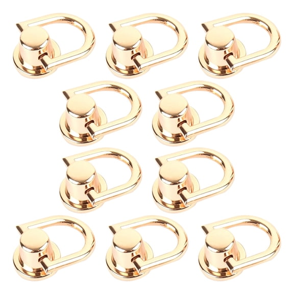10 Pcs Rotatable D Rings, Purse Strap Connector with Screws, Leather Craft Hardware, Bag Accessories Rings, Buckle Hardware for Handbag, Purse Hardware for Bag Making Buckles Craft