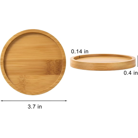 10 Pcs Round Bamboo Coasters 3.7 Inch, Blank Mats for Crafts DIY Mosaic Tile Base, Small Indoor Plant Coasters, Reusable Eco-Friendly Design$$Home Decor, Kitchen, & Other