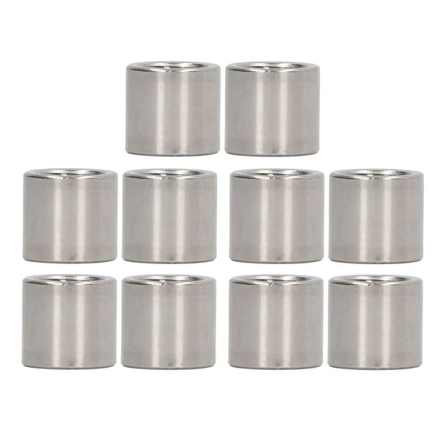 10 Pcs Round Connector Nut M10x1.5 14 L13mm Threaded Sleeve Rod 304