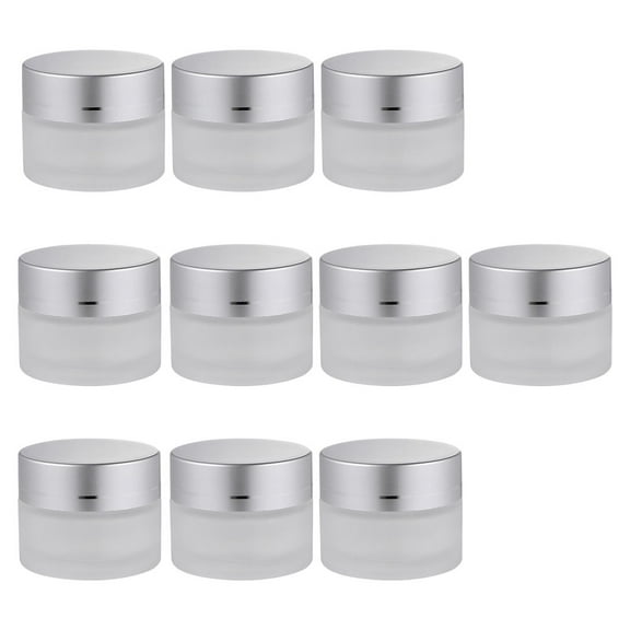 10 Pcs Round Glass Cosmetics Jars Makeup Samples Pots Cream Storage Containers