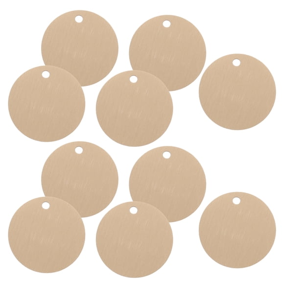 10 Pcs Round Tags Brass Valve Label 3.00X3.00X0.20CM Golden