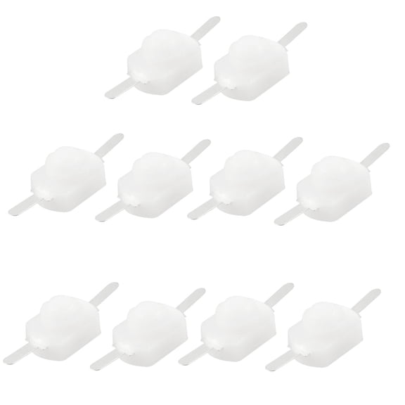 10 Pcs Round White Push Button Latching Action Torch Switch DC 30V 1A