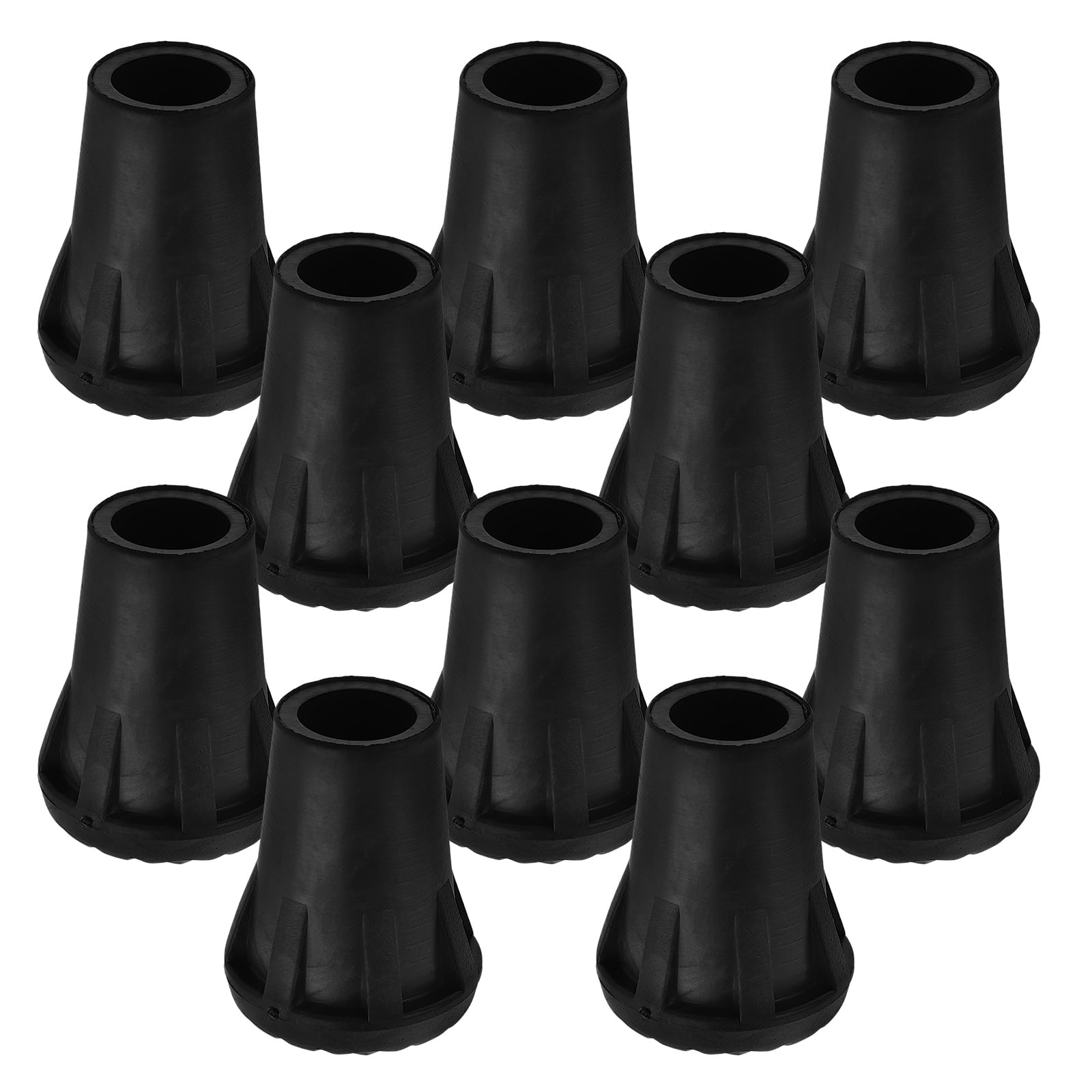 10 Pcs Rubber Cane Tips Feet Walking Poles Boot Trekking Caps Black