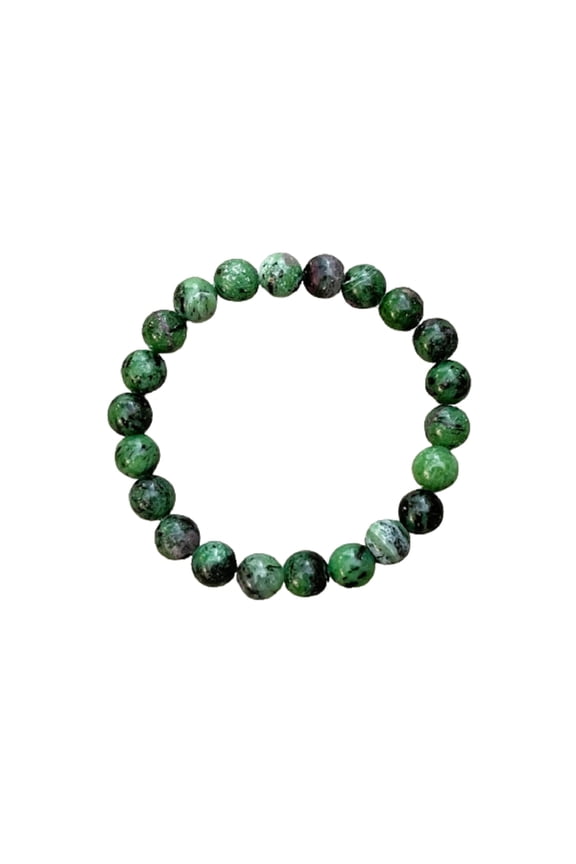 10 Pcs Ruby Zoisite Crystal Bead Bracelet 8mm, Genuine Ruby Zoisite Stretch Gemstone Bracelet, Healing Crystal Bracelet, Gift for Men & Women