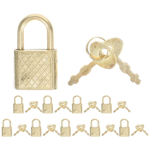 10 Pcs Padlock Gear Mini Briefcase Retro Zip Bronze Small Locks Toy