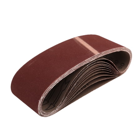10 Pcs Sanding Belts 180 Grit Aluminum Oxide Sanding Belt Sandpaper for Portable Belt Sander