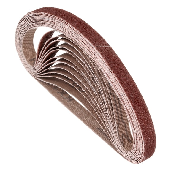 10 Pcs Sanding Belts 3/8 x 13 Inch 80 Grit Aluminum Oxide Abrasive Sandpaper for Metal Grinding Weld Rust Removal