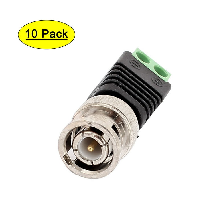 10 Pcs Screw Terminal Coaxial Cat5 to BNC Male Jack Video Balun