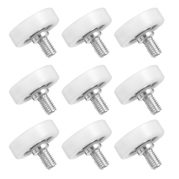 TABLZONE 10Pcs White Bearing Pulley Plastic Wheels for Drawers Vending Machines with Wear Resistant Design
