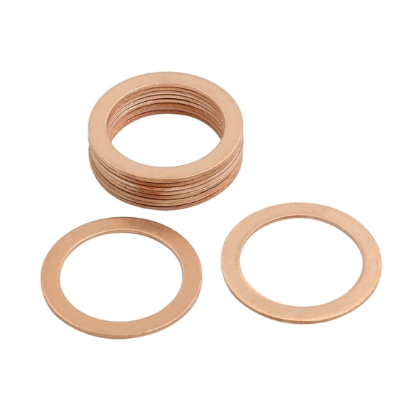 10 Pcs Sealing Rings Flat Copper Washers Holder 22mm Inner Diameter for car