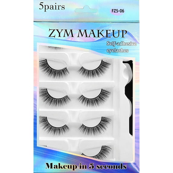 10 Pcs Self-Adhesive Eyelashes - Reusable, No Glue, Natural Look, Suitable for Beginners, Includes Tweezers