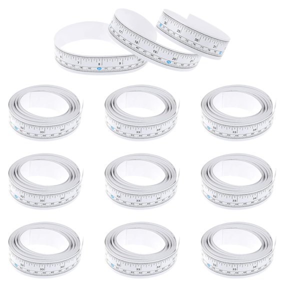10 Pcs Self Adhesive Measuring Tape, Measure Tape with Adhesive Backing, Left-Right Reading Ruler Tape with Imperial and Metric Scales, for Workbench Table Saw Drafting Table (36 Inches 90 CM)