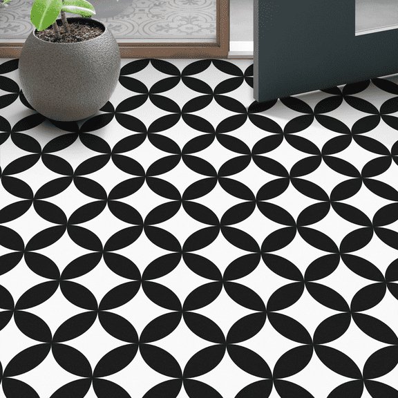 10 Pcs Self Adhesive Vinyl Floor Tiles 7.9 x 7.9 Inch Peel and Stick Waterproof Flooring Planks Non Slip DIY Floor Tiles for Bathroom Kitchen Living Room Covers 4.3 Sq Ft Easy to Install