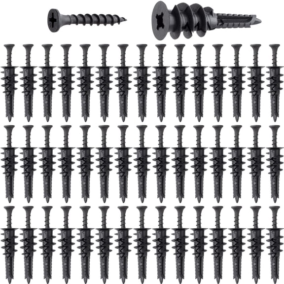 10 Pcs Self Drilling Drywall Anchors with Screws Kit, No Pre Drill Hole Required Wall Anchors for Drywall, Heavy Duty Drywall Anchors (Black)