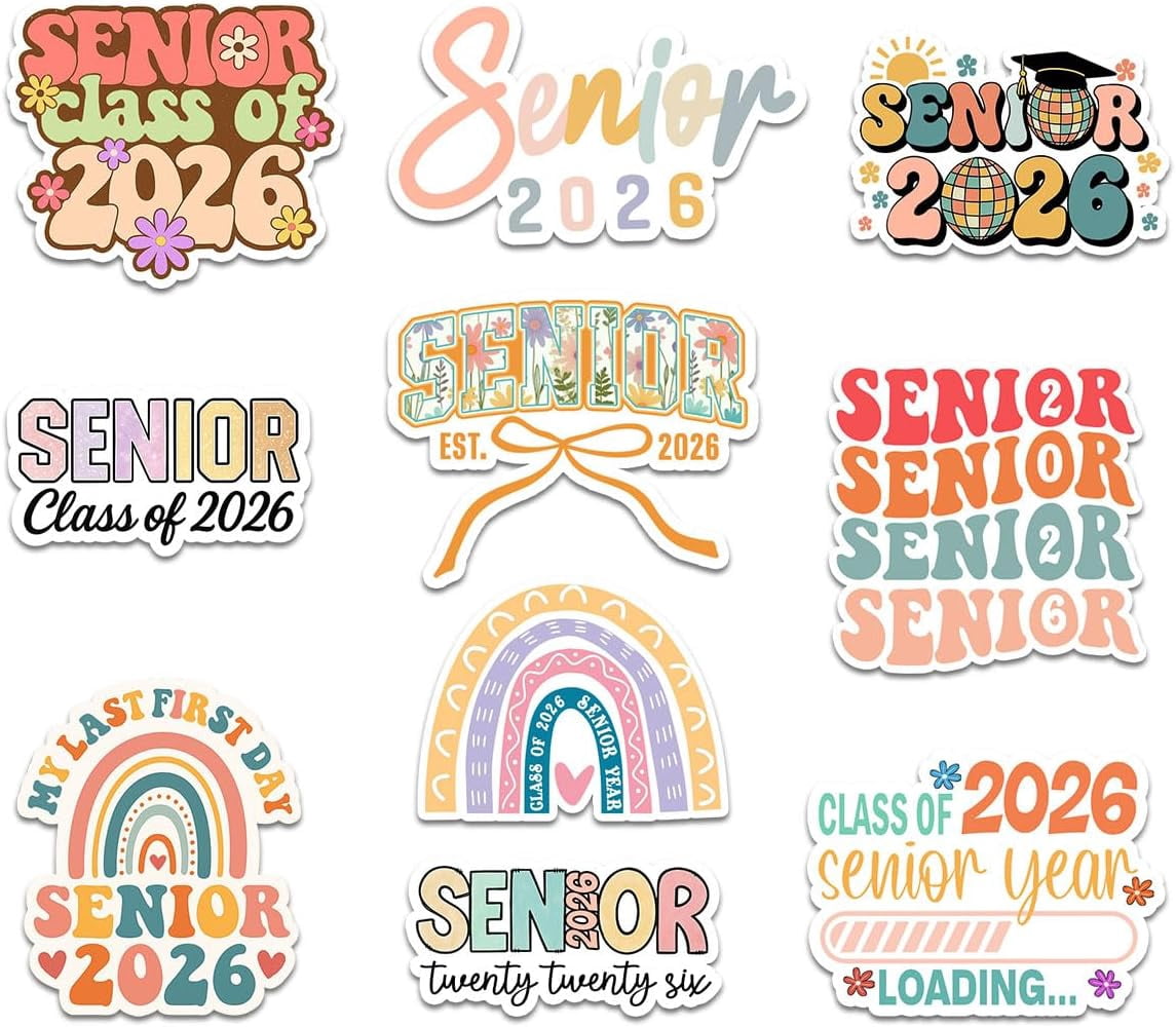 10 Pcs Senior 2026 Sticker Set, Graduation Stickers for Class of 2026 ...