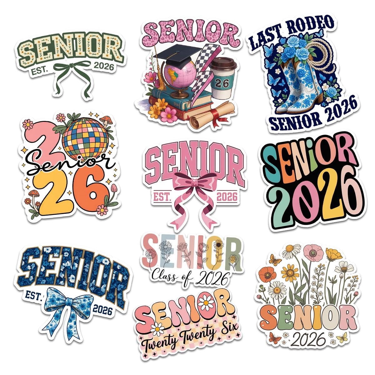 10 Pcs Senior 2026 Stickers | Class of 2026 Vinyl Decal Pack of 10 ...