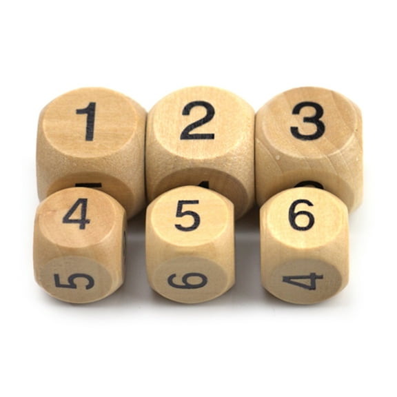10 Pcs/Set 1-6 Number Wood Dices Six Sided Dices Numbered Dices Game Dices Board Game Acessories for Home Parties