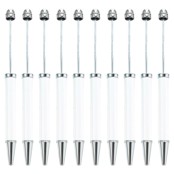 10 Pcs/Set Beadable Ballpoint Pen 1.0mm Multicolor Bead Pen Black Ink Pen