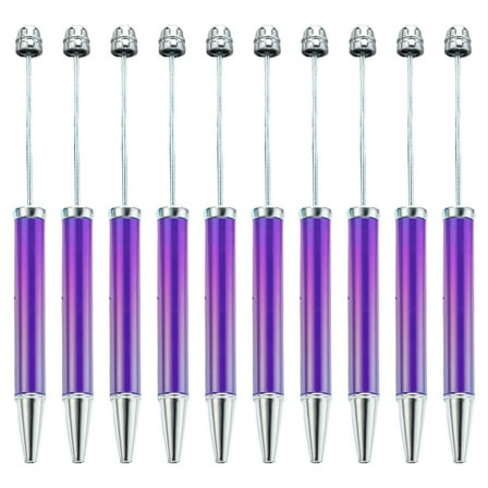 10 Pcs/Set Beadable Ballpoint Pen 1.0mm Multicolor Bead Pen Black Ink Pen