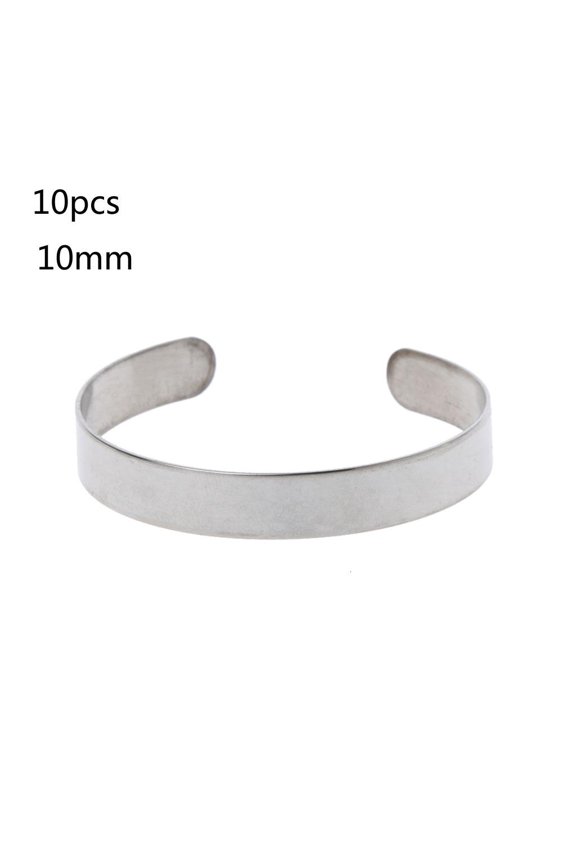 10 Pcs/Set Bracelet Blanks Stainless Steel Bracelet for Cuff Bangle Bracelet for Jewelry Maki