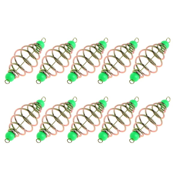 10 Pcs/Set Fishing Bait Spring Lure Inline Hanging Tackle Stainless Steel Feeder