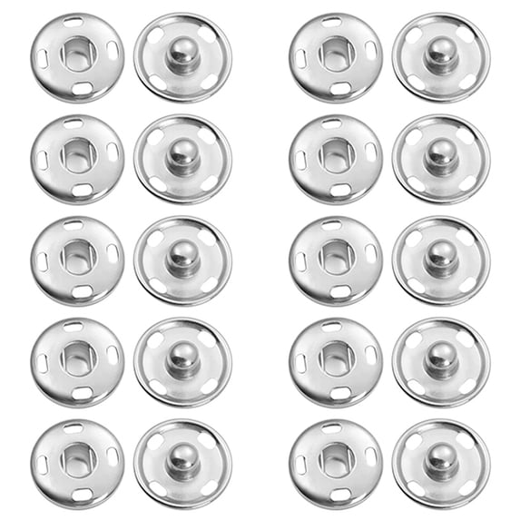 10 Pcs Sew On Snaps Buttons, Metal Snaps, Metal Sewing Snaps, Press Studs for Sewing Clothes Jeans Handbag DIY Craft Projects