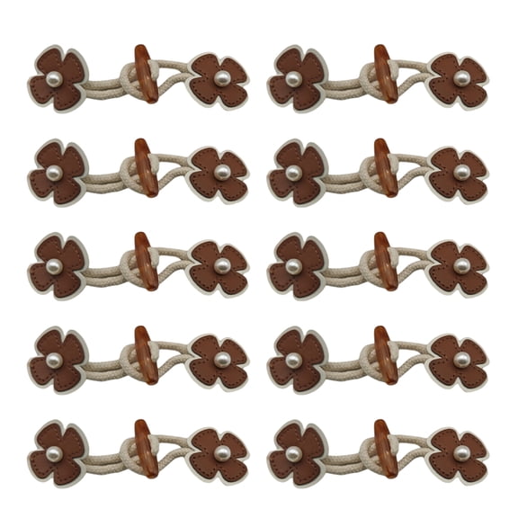 10 Pcs Sew-On Toggles Closures with Horn Button Sewing Accessories for Coat Clothing Sweater