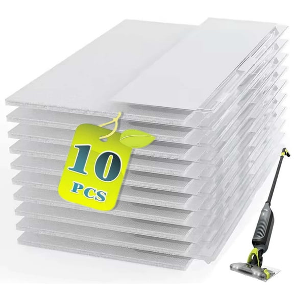 10 Pcs Shark Vacmop Replacement Pads, Compatible with Shark Vac Mop Pro VM252 VM251 VM250 VM200 VC205 QM250 VM190 VM200P12 VMP30, Disposable Refills Pads for All Hard Floors (10, White)