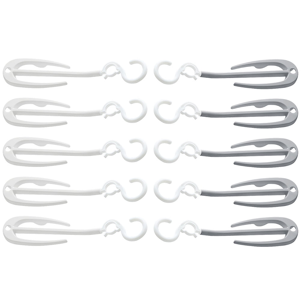 10 Pcs Shoe Rack with Hook Plastic Clothes Hanger Hanging Drying Shoes