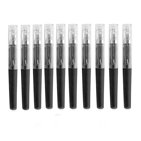 10 Pcs Short Portable Gel Pens, Compact Mini Pocket Writing Pens with Clear Protective Caps, Smooth Black Ink Medium Point Ballpoint Pens, Lightweight Handheld Pocket Pens for Office Daily Use