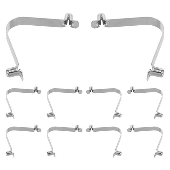 10 Pcs Shrapnel Buckle Snap Spring Clips Hollow Tent Pole Push Button Spring Clips Steel Nickel Plated 4.70X0.85X0.80CM