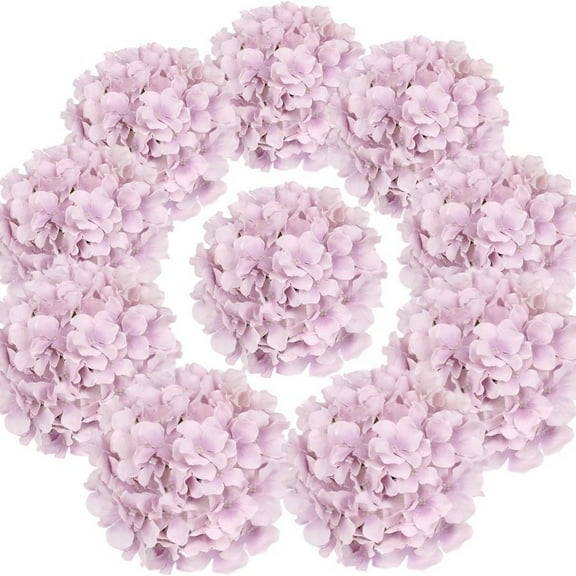 10 Pcs Silk Hydrangea Heads, Hydrangea Flower Balls, Artificial Floral Arrangement with Base, 8.27 Inch Diameter Fake Silk Kissing Ball for Wedding Table Home Party Decor