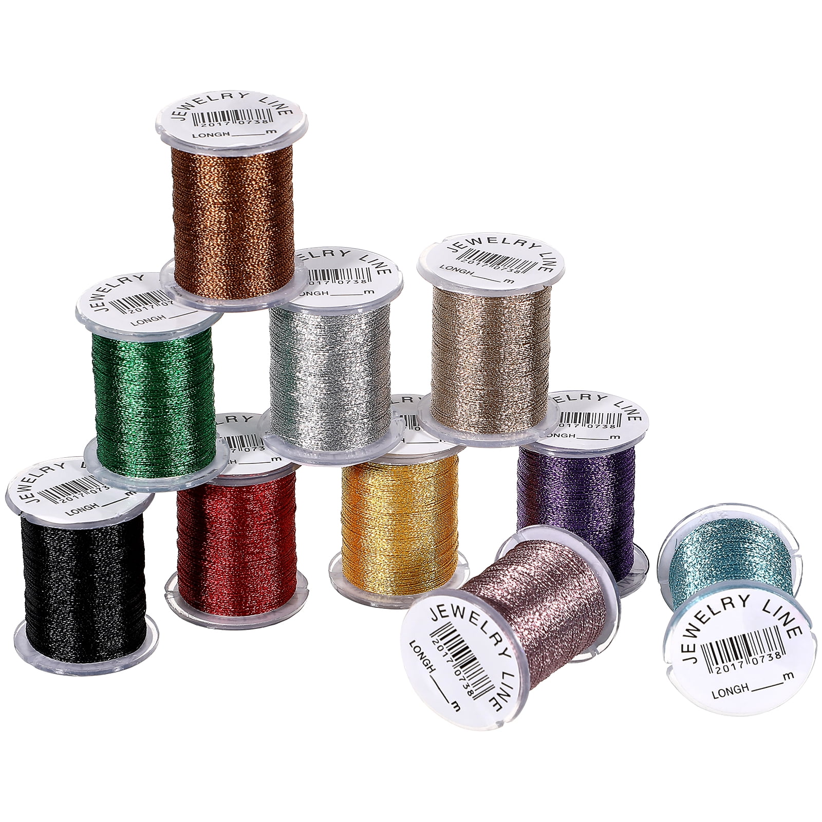 Goelx Silk Embroidery Thread - 10 Spools (500yds Each) For Jewelry Making, Tassels, & Crafts - Shiny & Strong Viscose Rayon