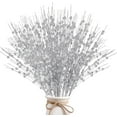 thumbnail image 1 of 10 Pcs Silver Artificial Glitter Berry Stems Christmas Decorations, 20 Inch Christmas Picks Decorative Bead Sticks Glittery Twigs Branches Ornaments for Christmas Tree Vase, 1 of 7