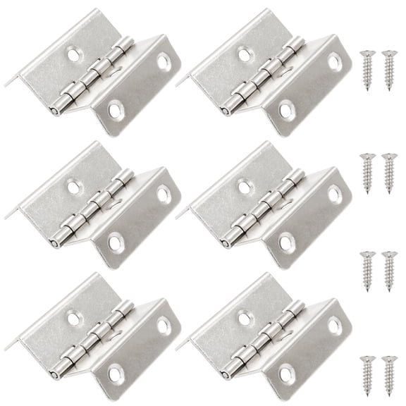 10 Pcs Silver Three Fold Hinges Box Hinge Hardware with Screws for Jewelry Box,Wooden Case,Cabinet, and Furniture (4 Holes, 1.42 x 1 Inch,Style 2)