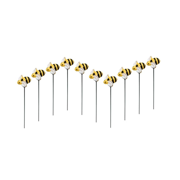10 Pcs Simulation Bumble Bee Yard Stakes, 30CM Resin Plug-In Garden Ornament with Wind Bouncing Spring Design for Pots Flower Beds Outdoor Decor