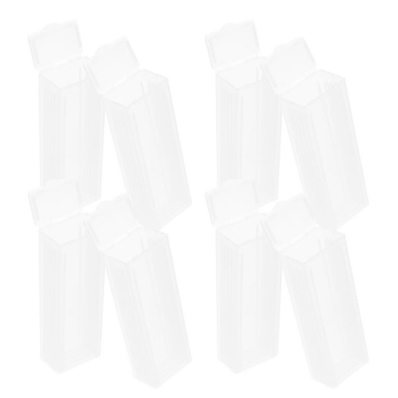 DINHEAROM 10Pcs Plastic Microscope Slide Storage Boxes Transparent Laboratory Slide Holder Cases