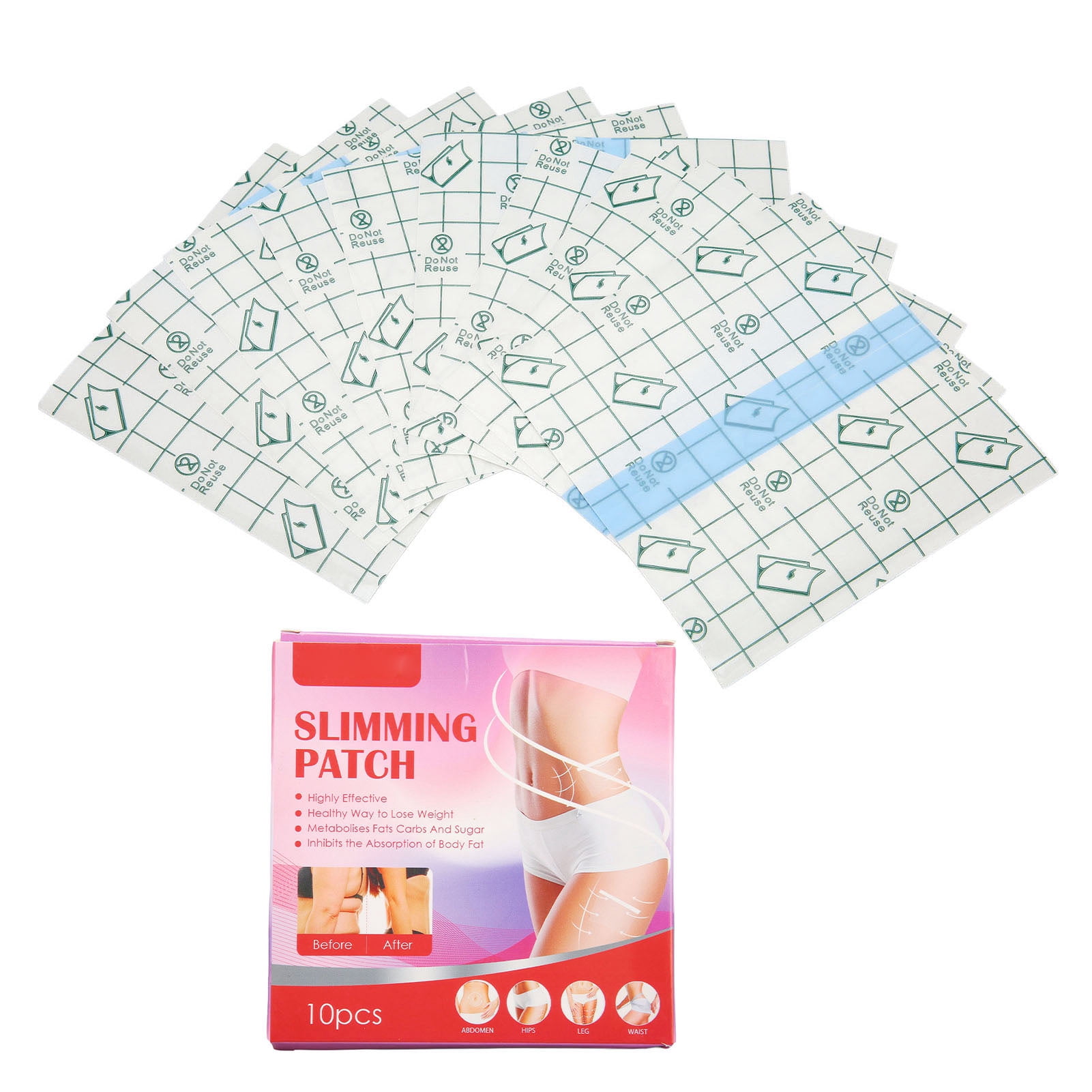 10 Pcs Slimming Patch Skin Firming Ergonomic Design Natural