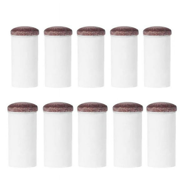 10 Pcs Slip-on Pool Cue Tips Nylon Snooker Cue Ferrule Billiard Accessories Billiards Fans Entertainment 12mm,10 x Cue Ferrule,White&brown