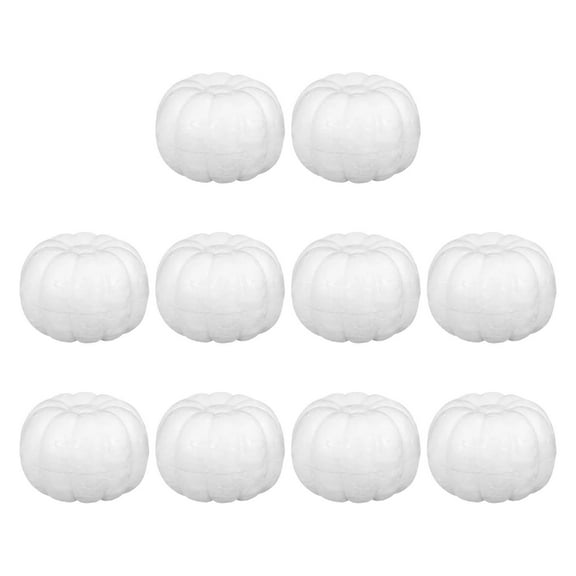 10 Pcs Small Artificial Pumpkin White Foam Pumpkins DIY Craft Kits for Kids for Fall Autumn Season Thanksgiving Harvest Holiday Season Festive Tabletop Decoration 3.14inch